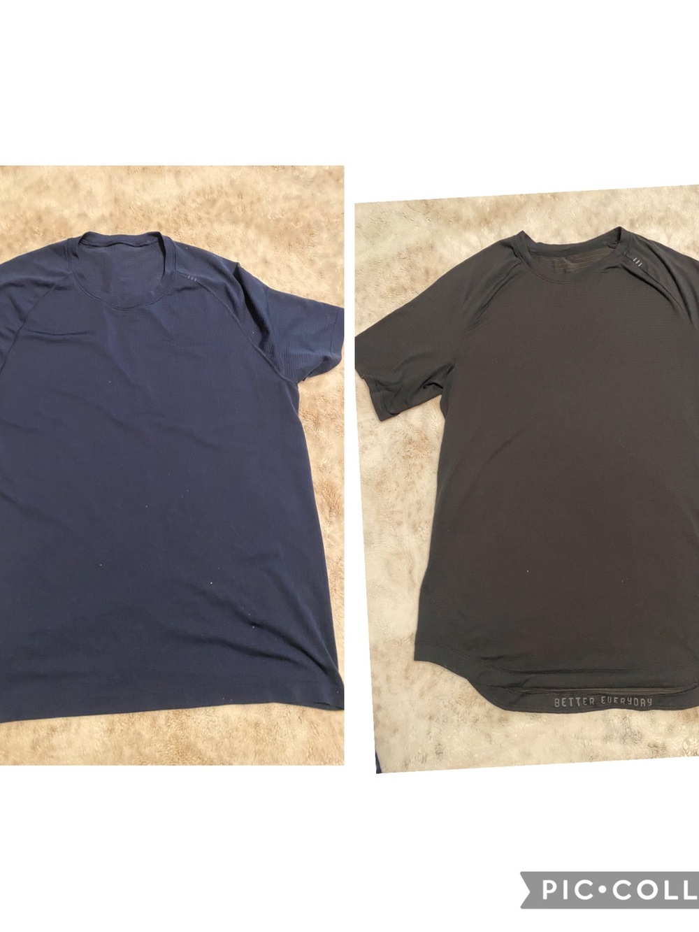 2 Lululemon shirts, Navy and Black Casual Crewneck Tee